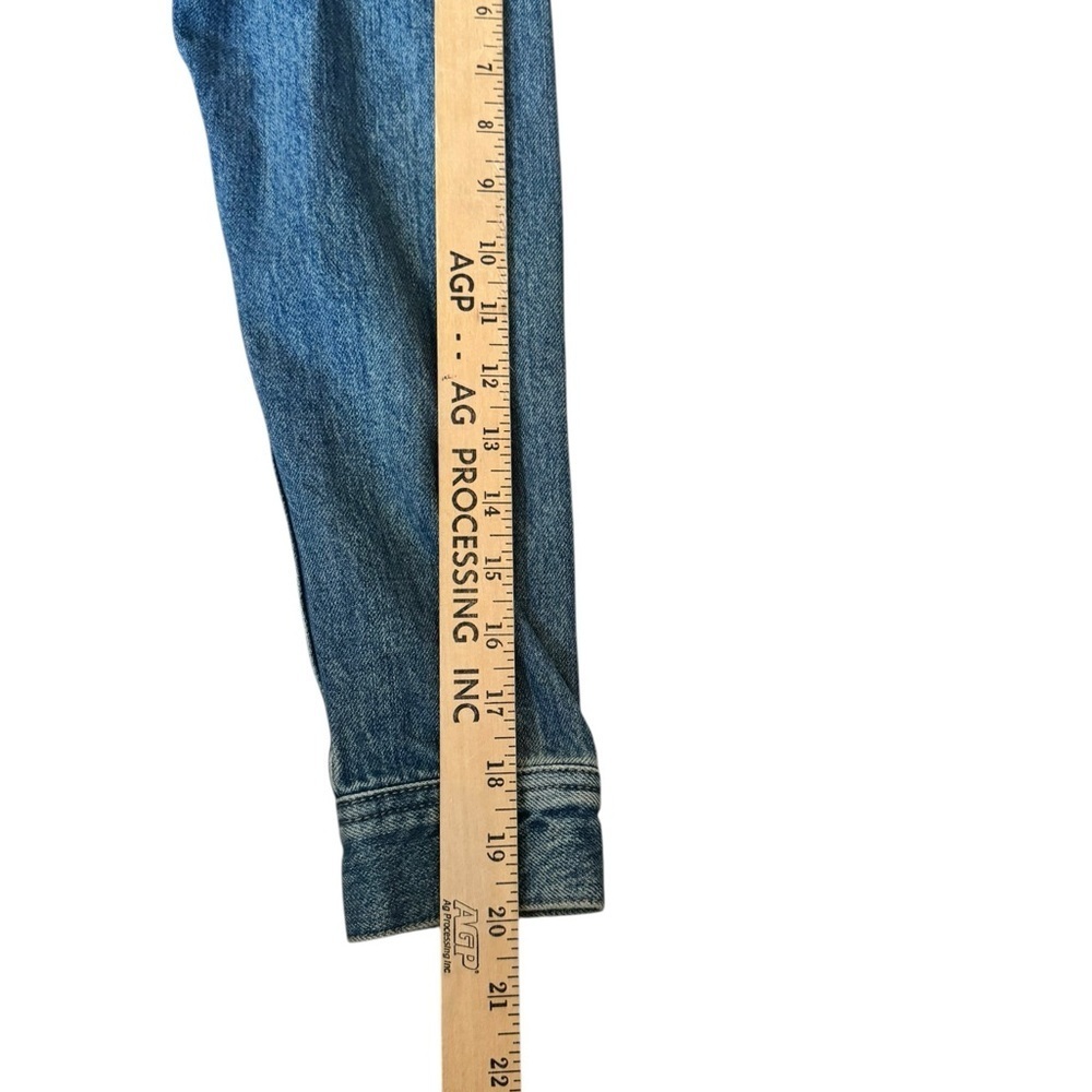 Everlane XXS Blue Denim Jacket Classic Trucker Western Jean Coat T16 - Picture 5 of 8